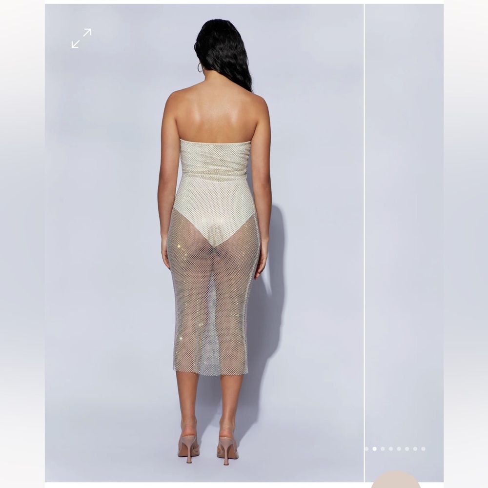 MESHKI Mesh rhinestone dress